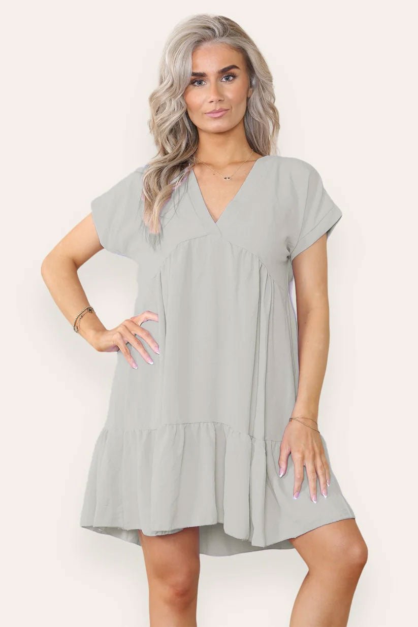 Fancy Style Tiered Smock Dress - Remzs Fashion