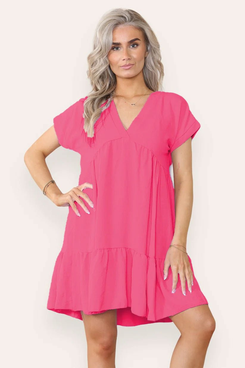 Fancy Style Tiered Smock Dress - Remzs Fashion