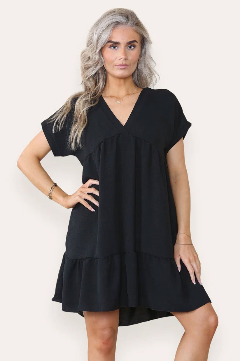 Fancy Style Tiered Smock Dress - Remzs Fashion