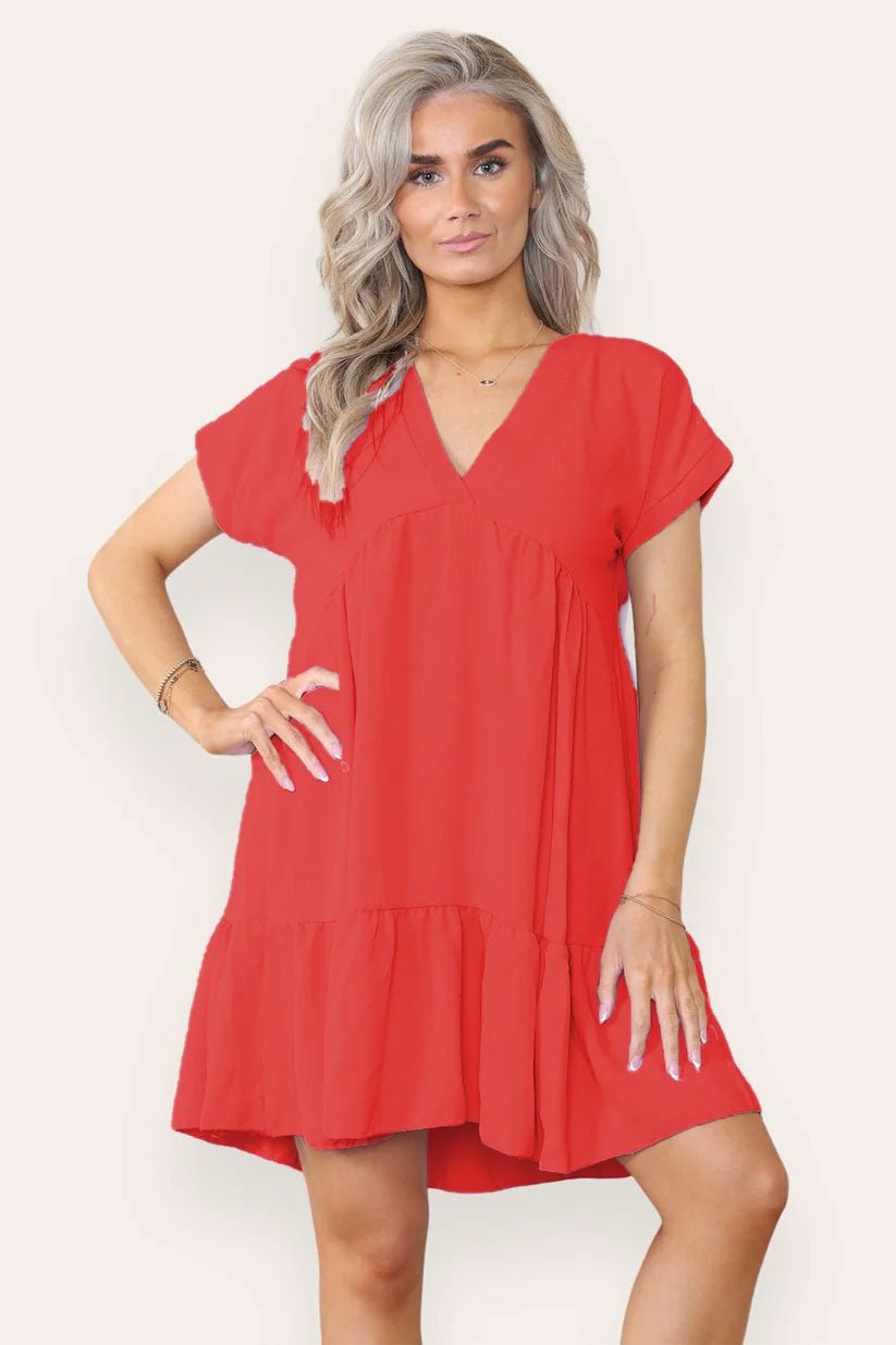 Fancy Style Tiered Smock Dress - Remzs Fashion
