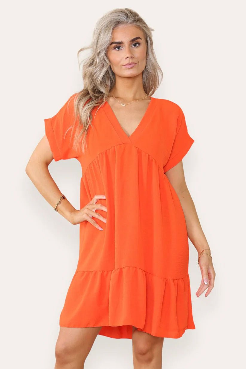 Fancy Style Tiered Smock Dress - Remzs Fashion