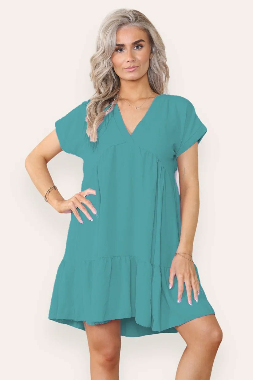 Fancy Style Tiered Smock Dress - Remzs Fashion