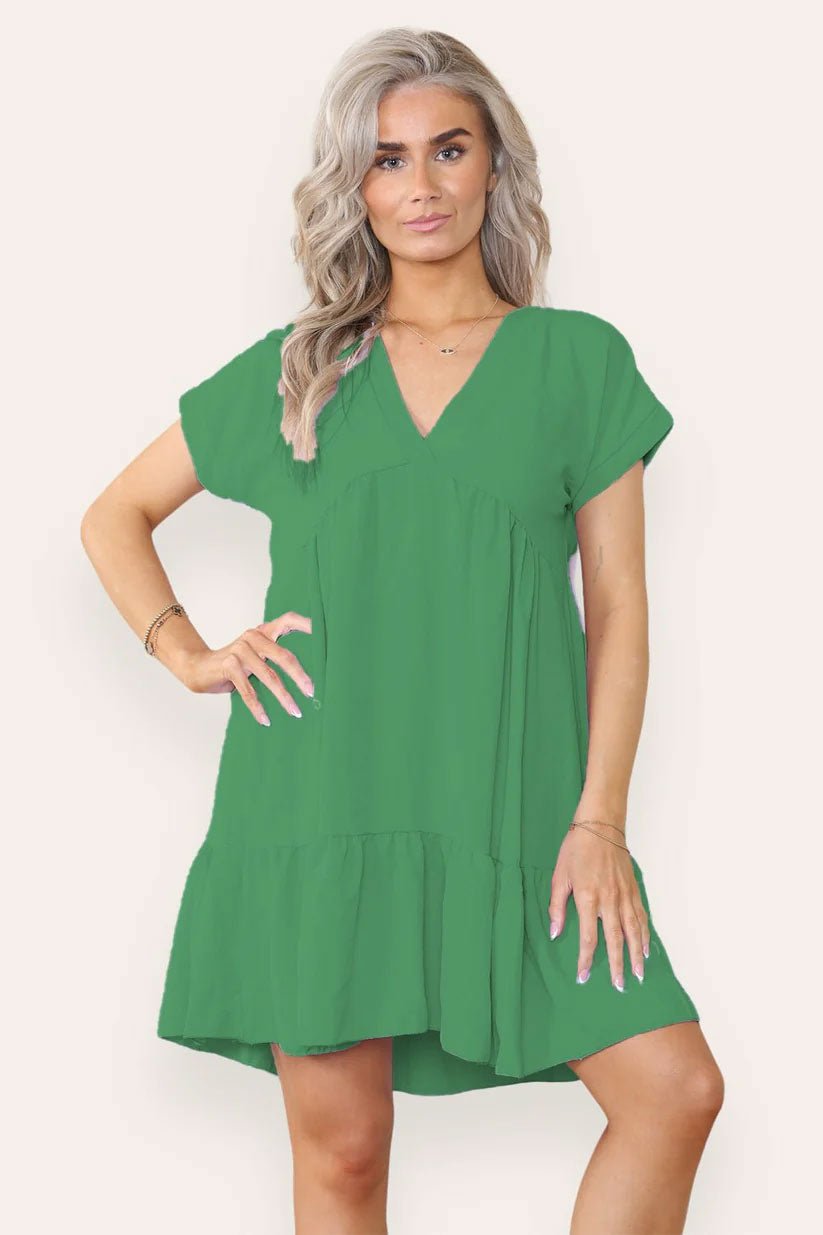 Fancy Style Tiered Smock Dress - Remzs Fashion