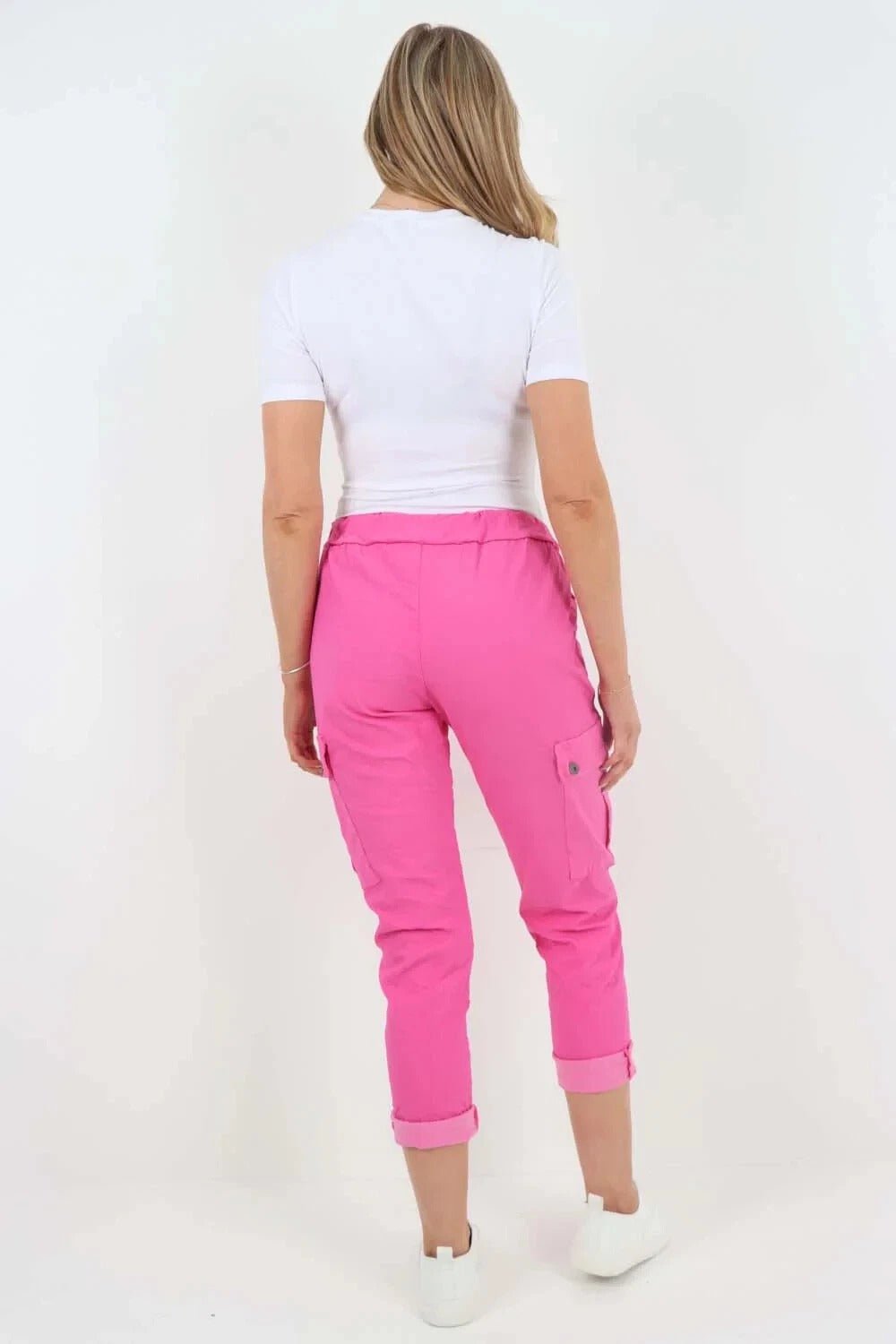 Italian Magic Cargo Pants with Drawstring Waistband and Pockets - Remzs Fashion