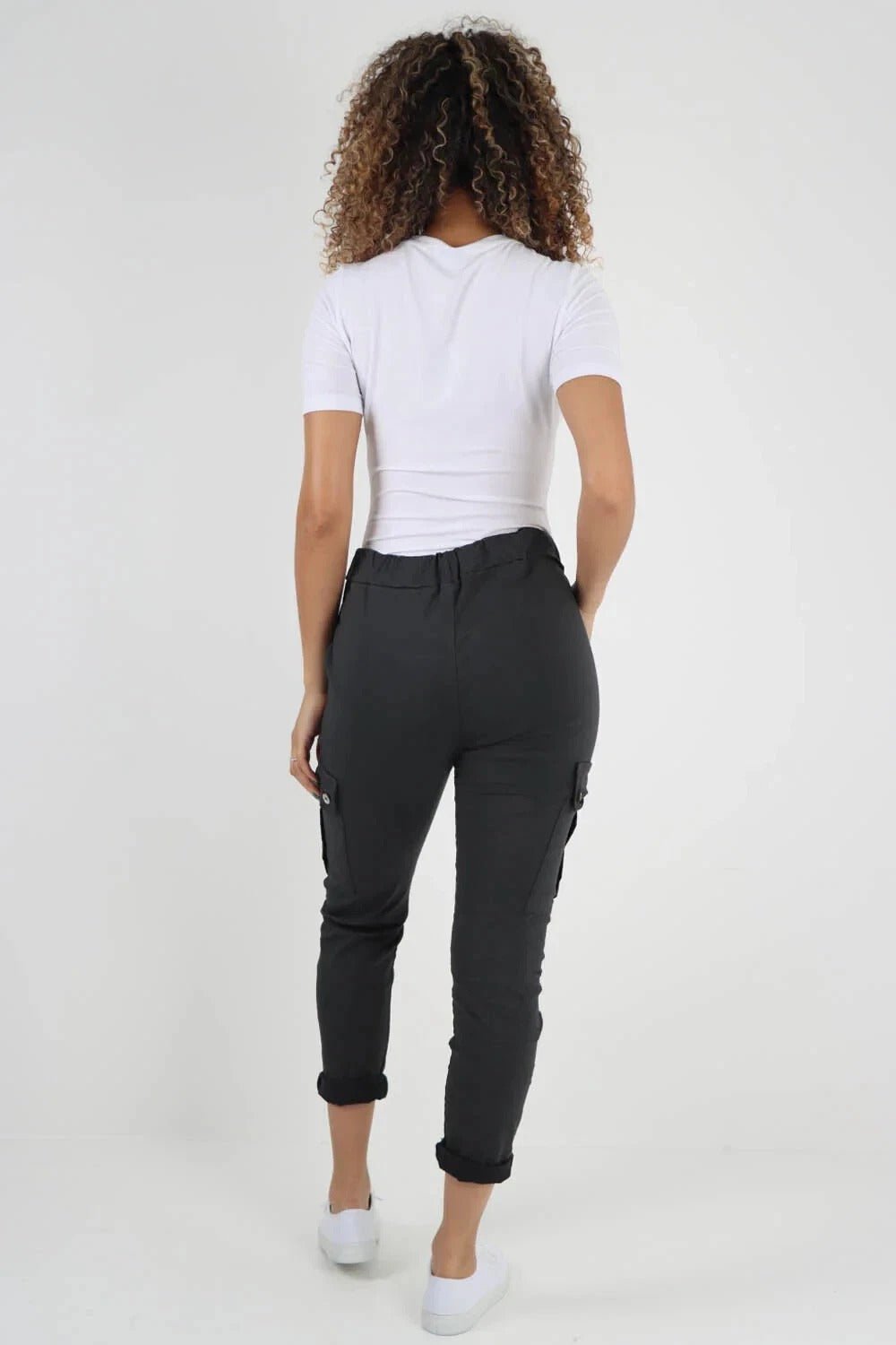 Italian Magic Cargo Pants with Drawstring Waistband and Pockets - Remzs Fashion