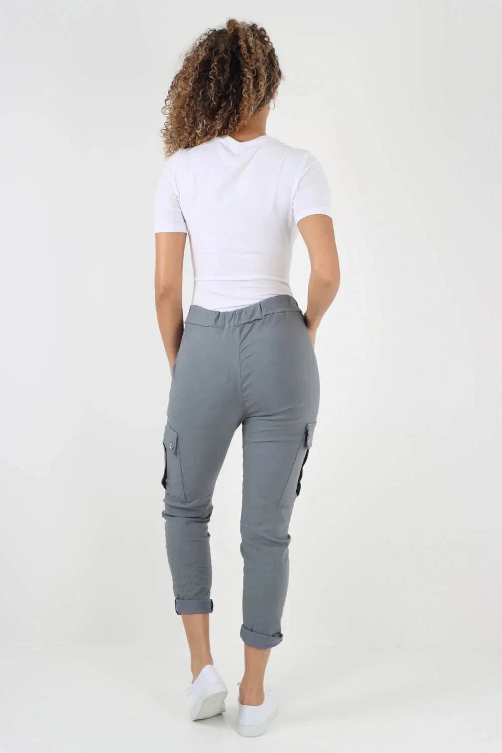 Italian Magic Cargo Pants with Drawstring Waistband and Pockets - Remzs Fashion