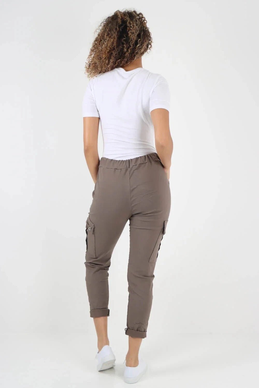 Italian Magic Cargo Pants with Drawstring Waistband and Pockets - Remzs Fashion