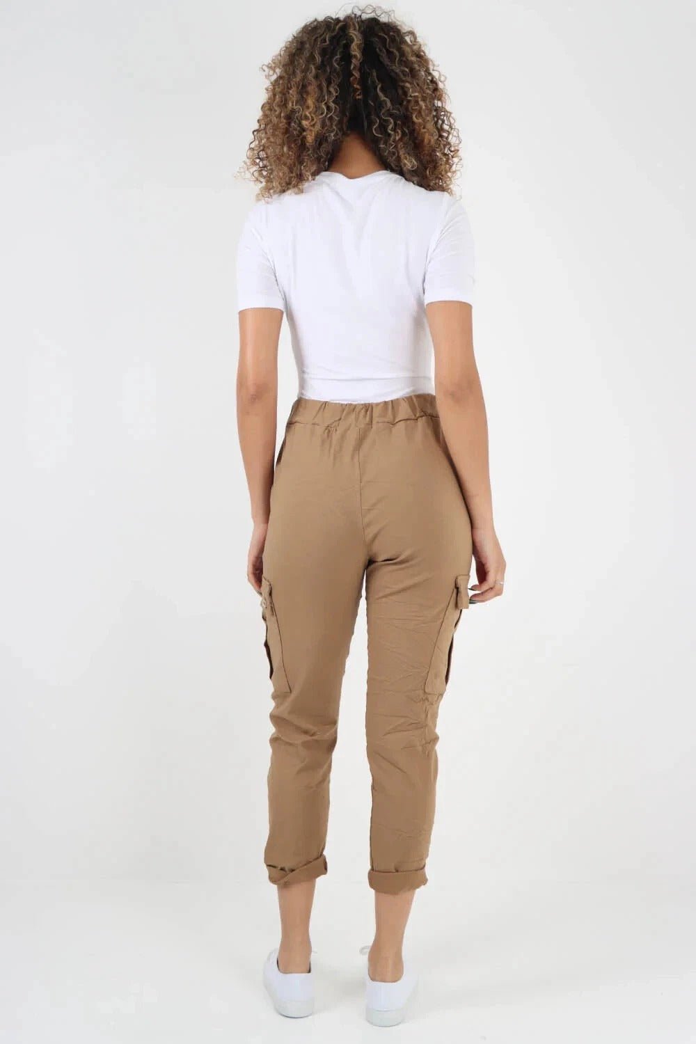 Italian Magic Cargo Pants with Drawstring Waistband and Pockets - Remzs Fashion