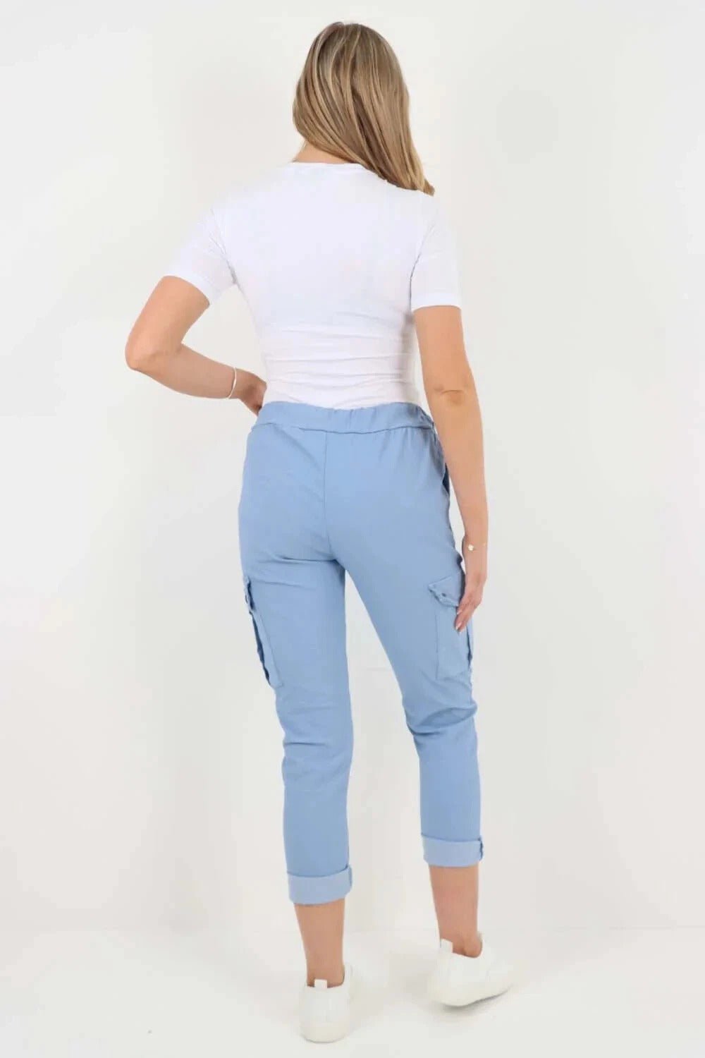 Italian Magic Cargo Pants with Drawstring Waistband and Pockets - Remzs Fashion