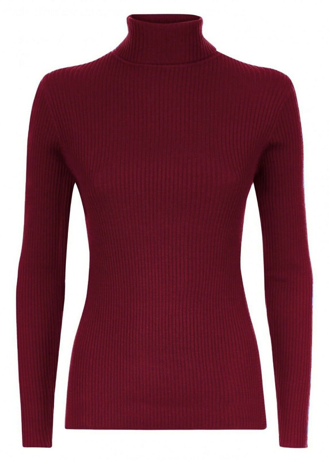 Ladies Turtle Neck Knitted Jumper Women Casual Polo Neck Long Sleeve Ribbed Top - Remzs Fashion