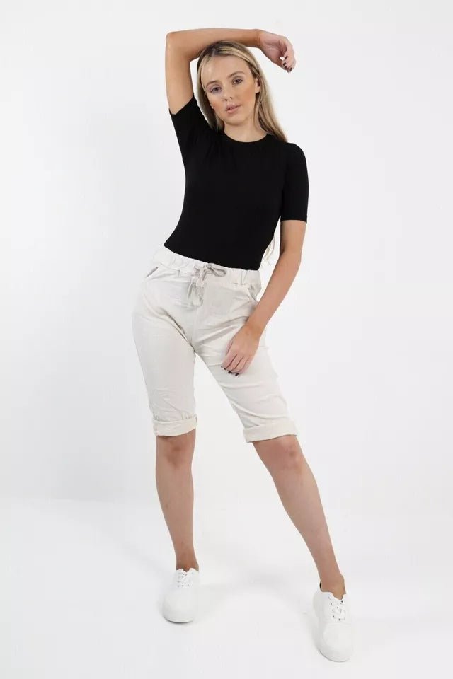 MADE IN ITALY - Stretch Chino Shorts - Remzs Fashion