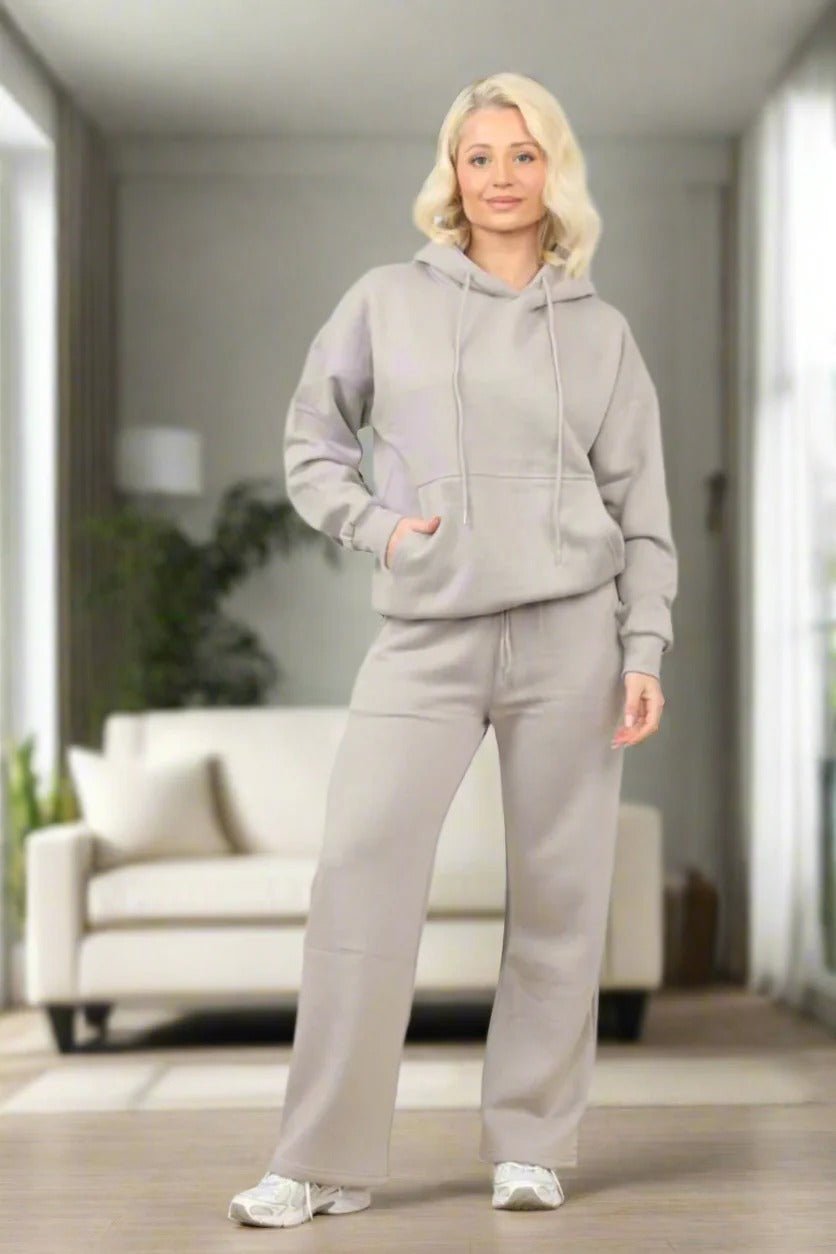 New Over Sized Hood with Flared Wide Leg Joggers - Remzs Fashion