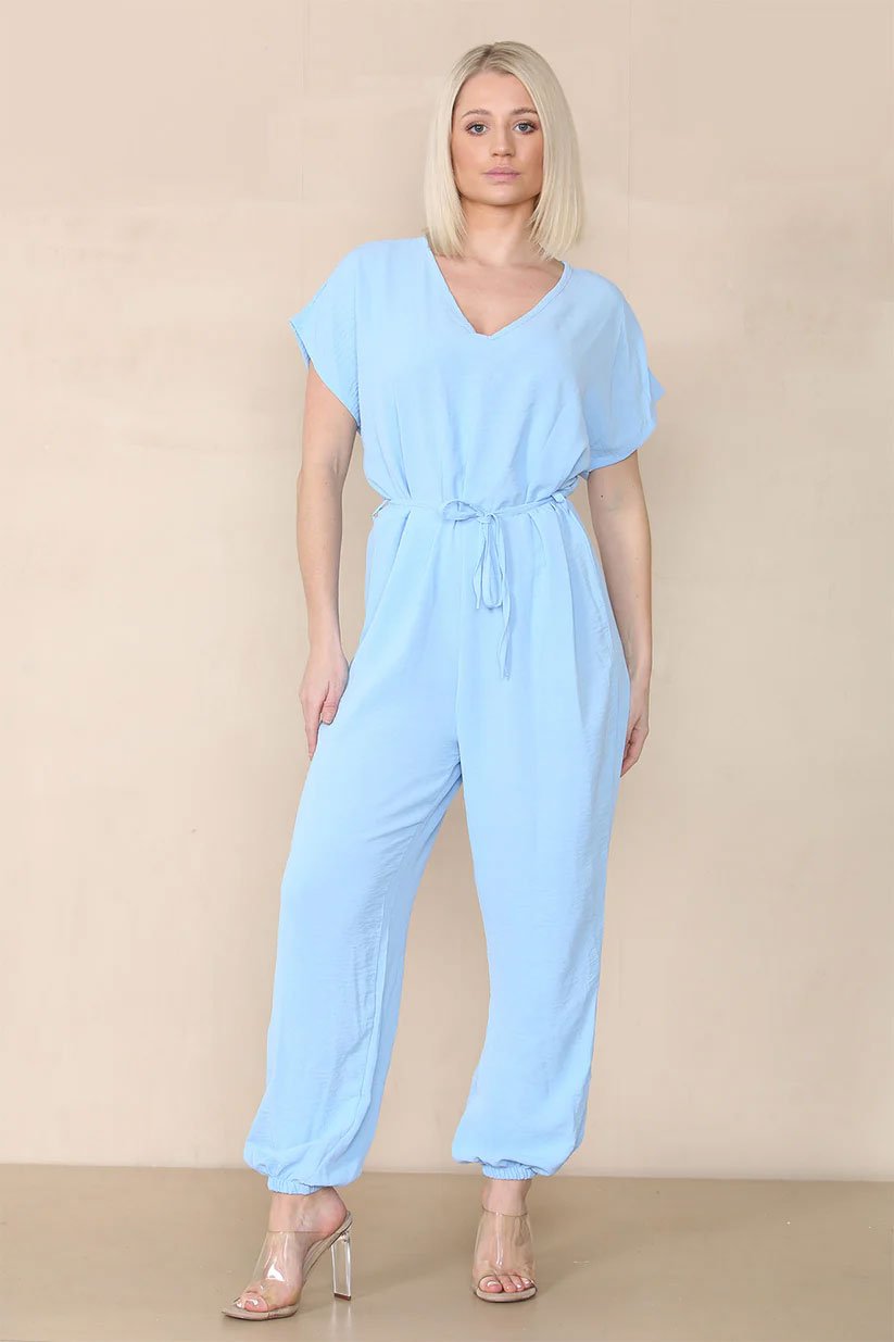 Tie Waist Stylish Harem Jumpsuit - Remzs Fashion