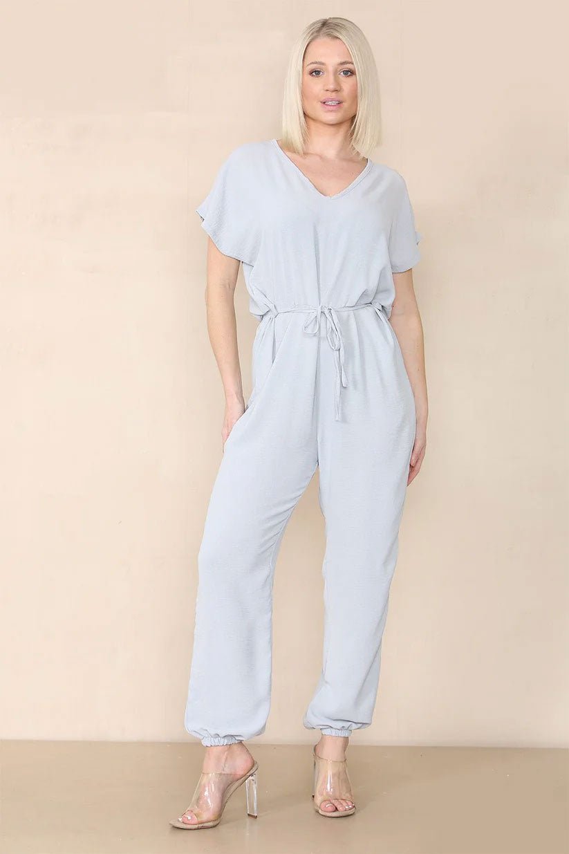 Tie Waist Stylish Harem Jumpsuit - Remzs Fashion
