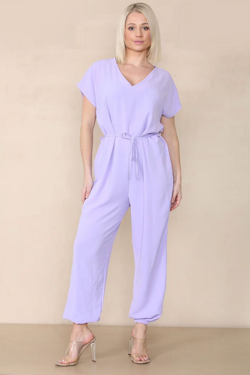 Tie Waist Stylish Harem Jumpsuit - Remzs Fashion