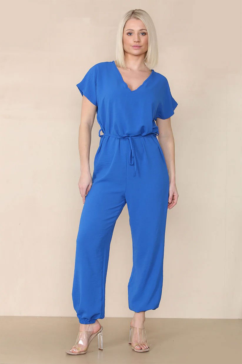 Tie Waist Stylish Harem Jumpsuit - Remzs Fashion