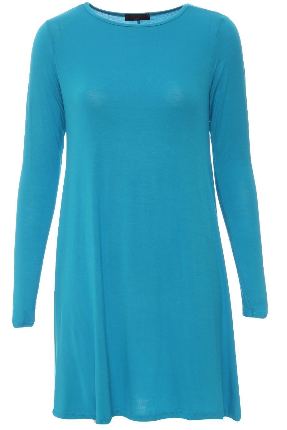 Womens Long Sleeve Skater Swing Dress - Remzs Fashion