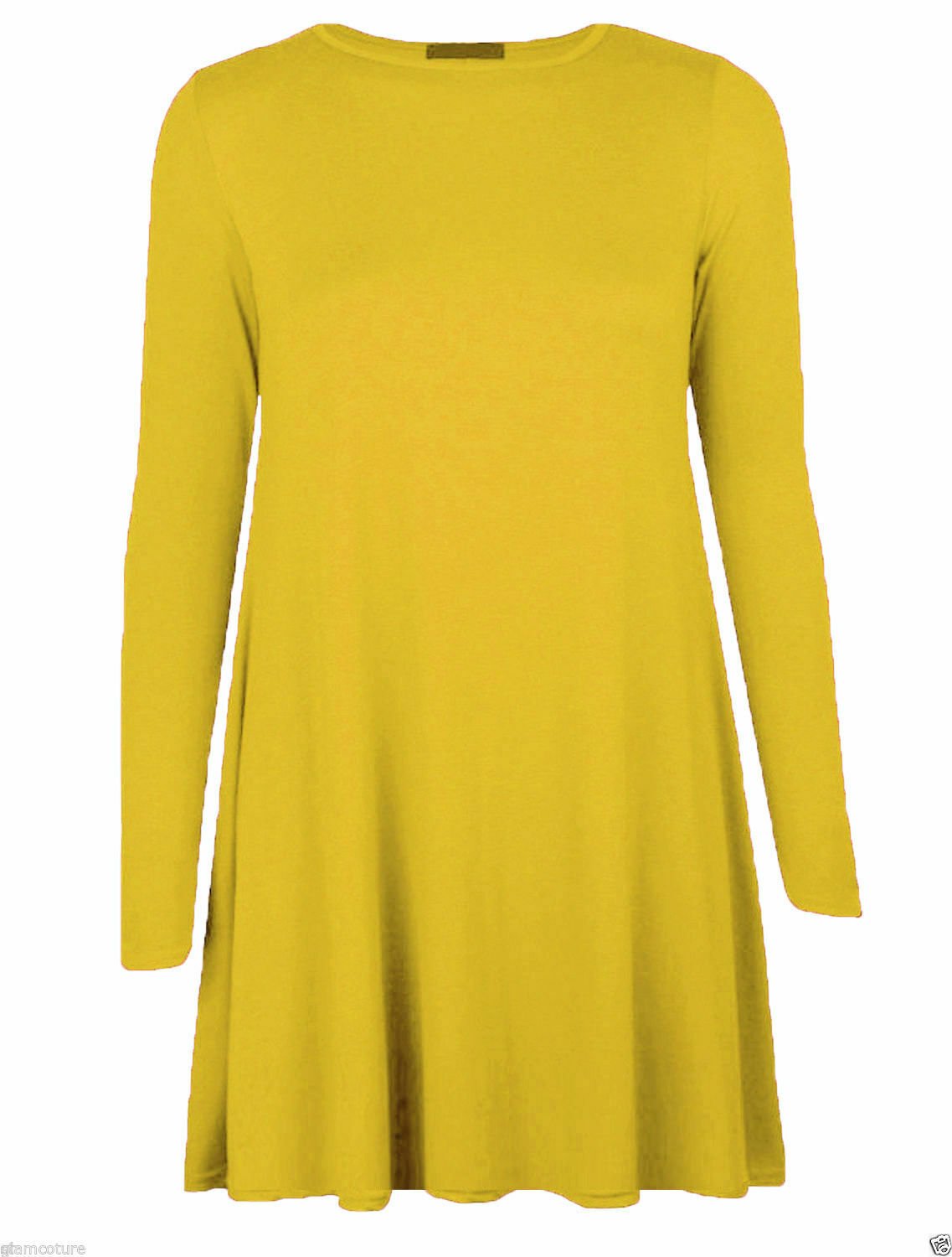 Womens Long Sleeve Skater Swing Dress - Remzs Fashion