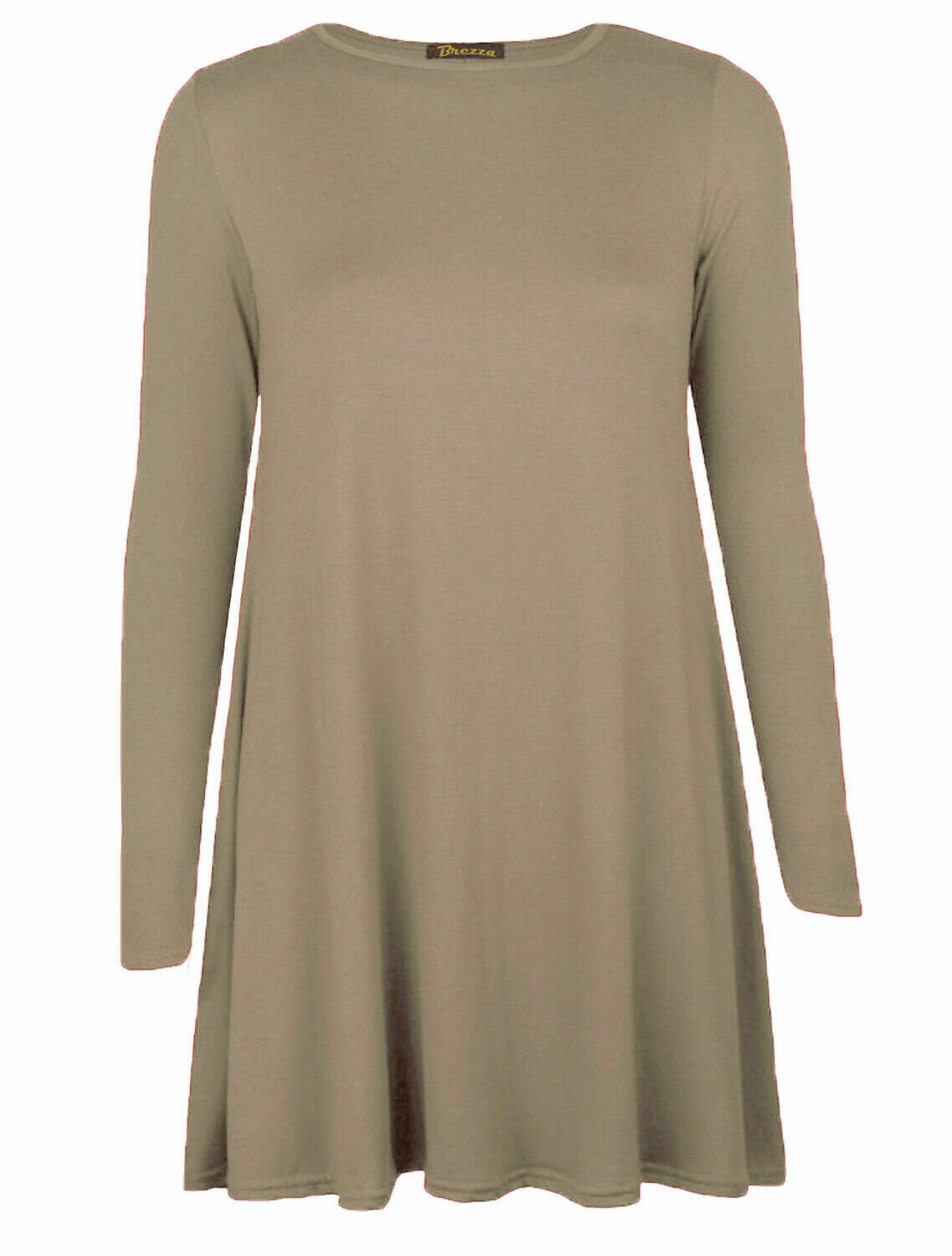 Womens Long Sleeve Skater Swing Dress - Remzs Fashion