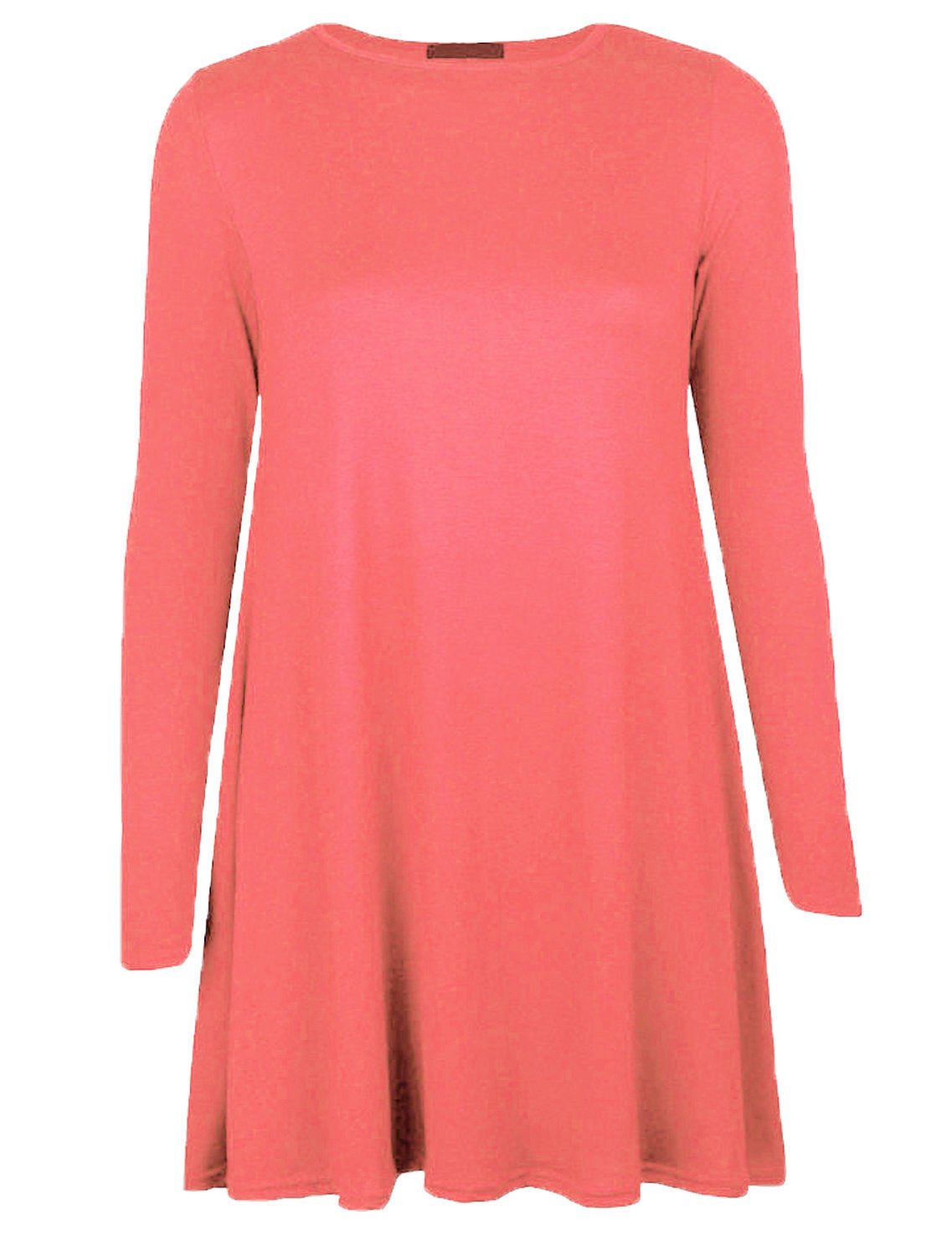 Womens Long Sleeve Skater Swing Dress - Remzs Fashion