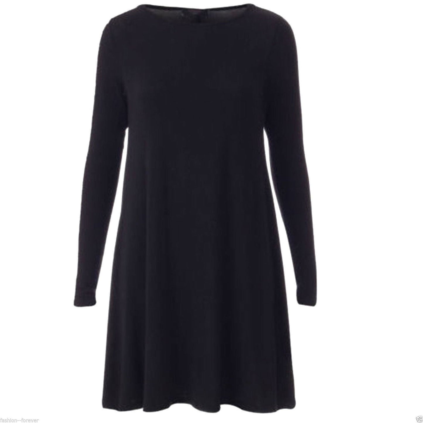 Womens Long Sleeve Skater Swing Dress - Remzs Fashion