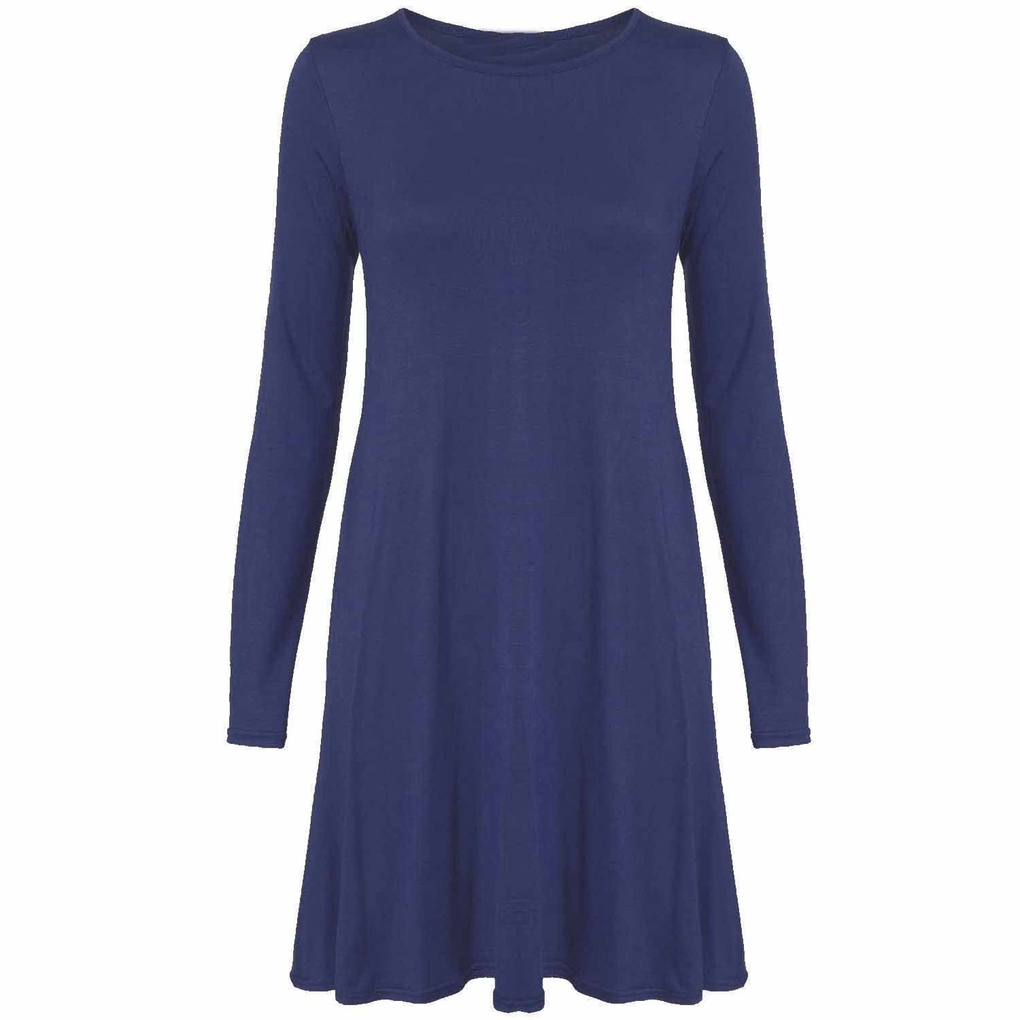 Womens Long Sleeve Skater Swing Dress - Remzs Fashion
