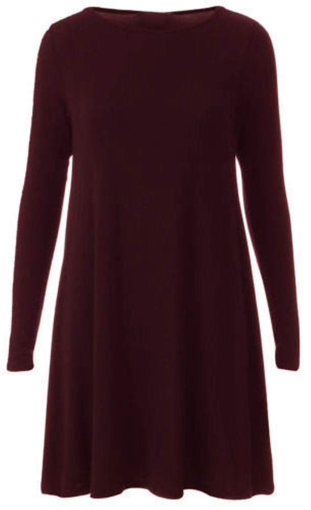 Womens Long Sleeve Skater Swing Dress - Remzs Fashion