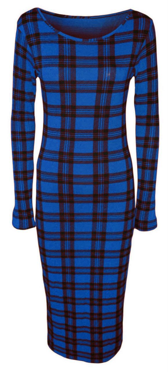 Womens Long Sleeves Printed Midi Bodycon Dress - Remzs Fashion