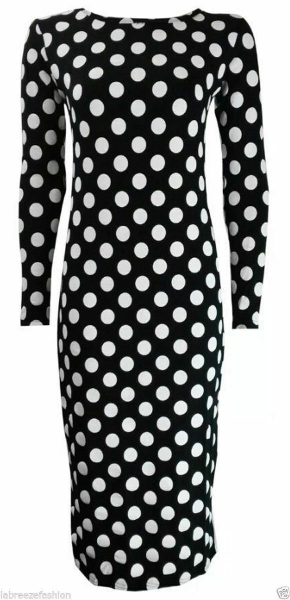 Womens Long Sleeves Printed Midi Bodycon Dress - Remzs Fashion
