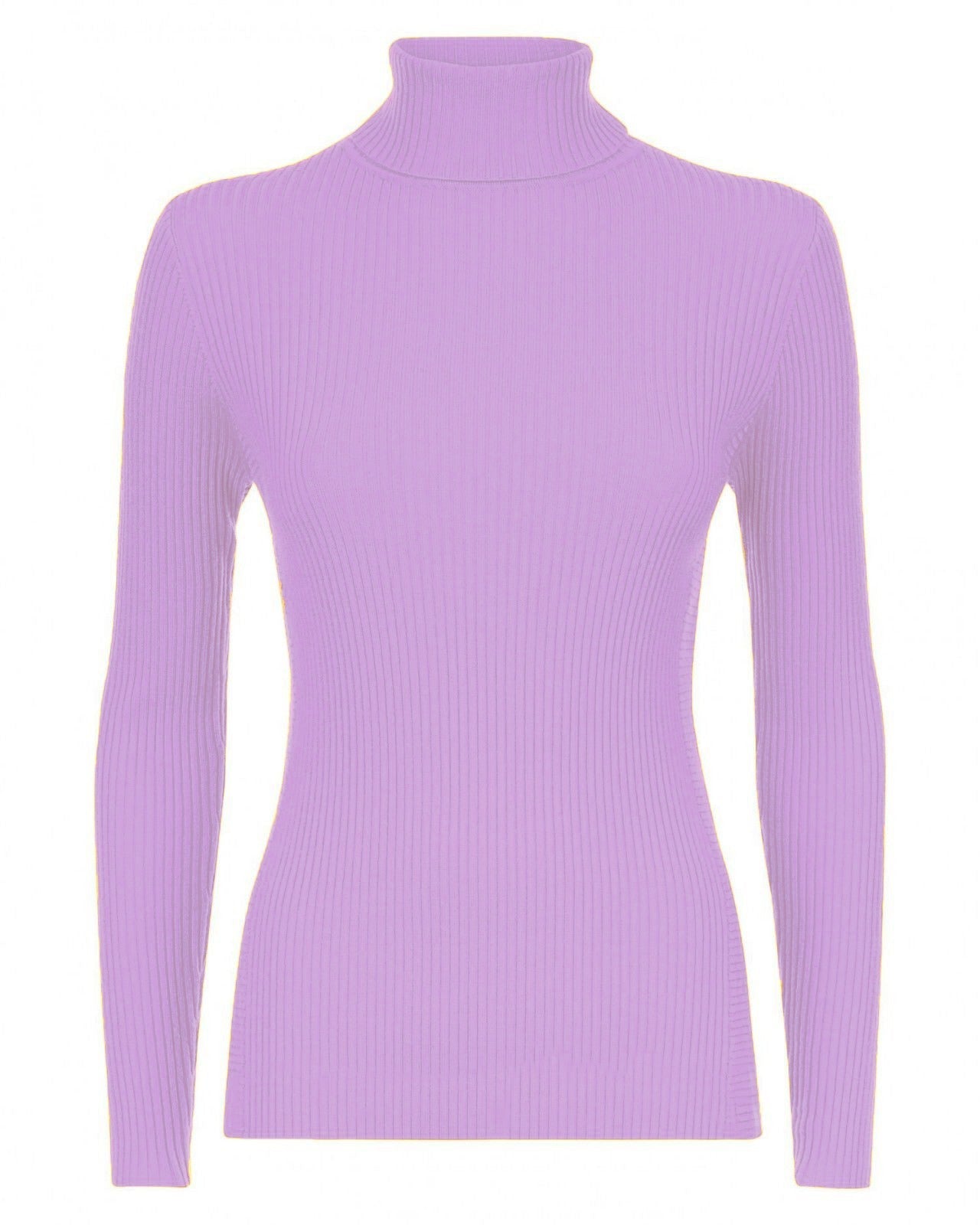 Womens Long Sleeves Ribbed Turtle Polo Neck Top ; Material: 95% Polyester 5% Elastane - Remzs Fashion