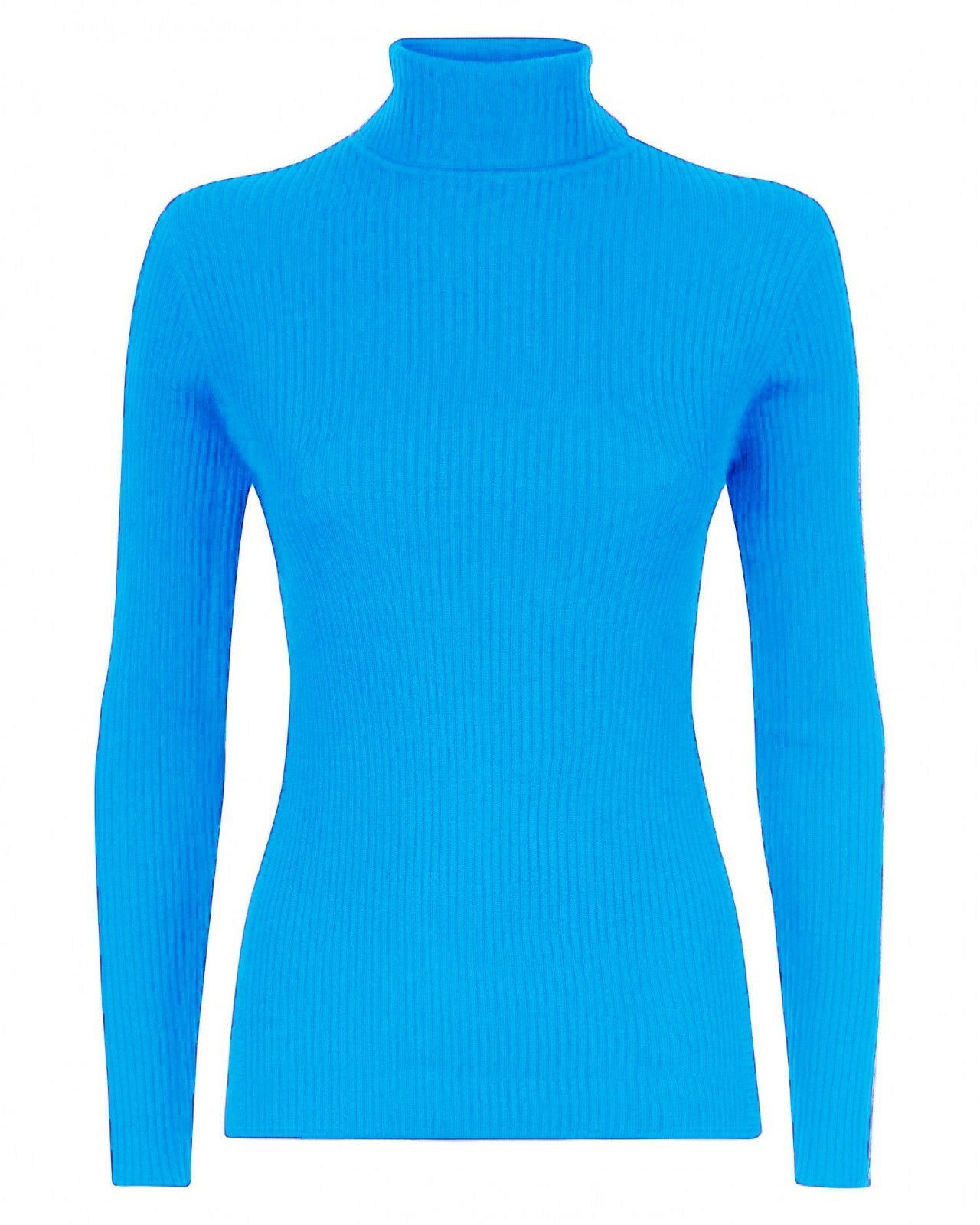 Womens Long Sleeves Ribbed Turtle Polo Neck Top ; Material: 95% Polyester 5% Elastane - Remzs Fashion