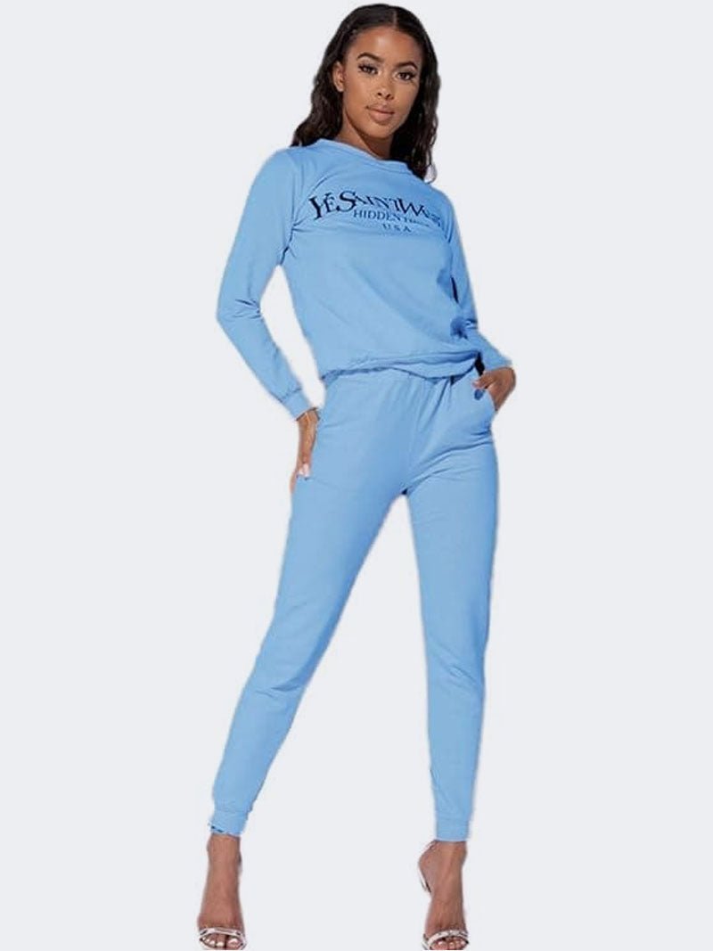Women Lounge Wear Sets YE Saint West Slogan Ladies Long Sleeve Jogging Tracksuit - Remzs Fashion