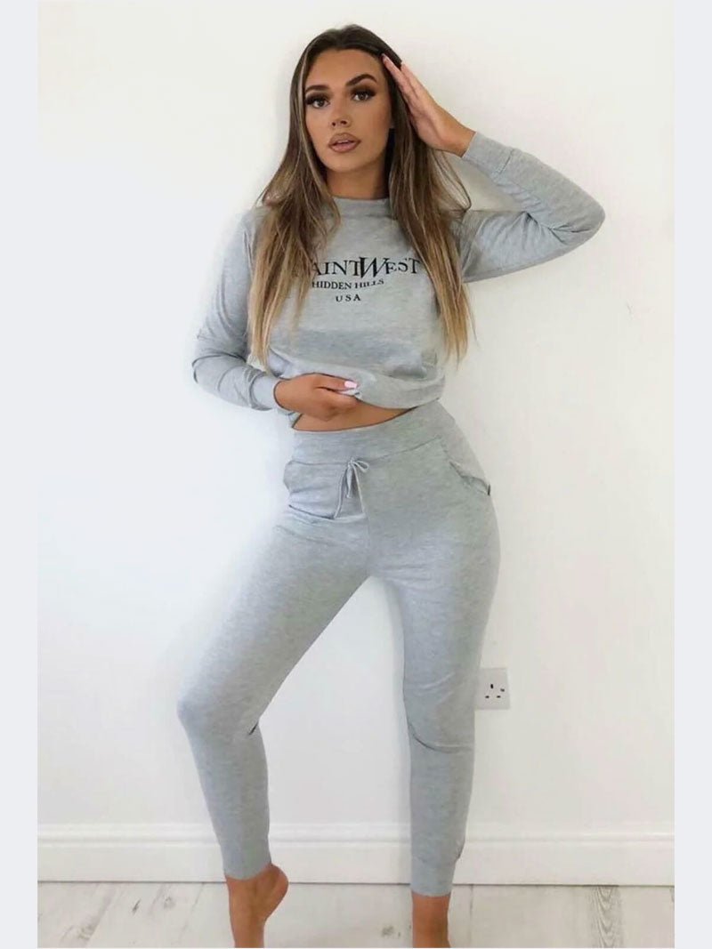 Women Lounge Wear Sets YE Saint West Slogan Ladies Long Sleeve Jogging Tracksuit - Remzs Fashion