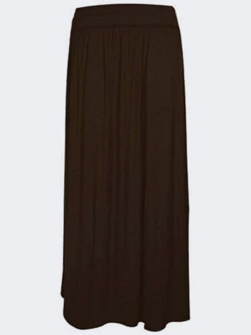 WOMEN PLEATED FOLD OVER HIGH WAIST GYPSY SKIRT LADIES LONG MAXI JERSEY - Remzs Fashion