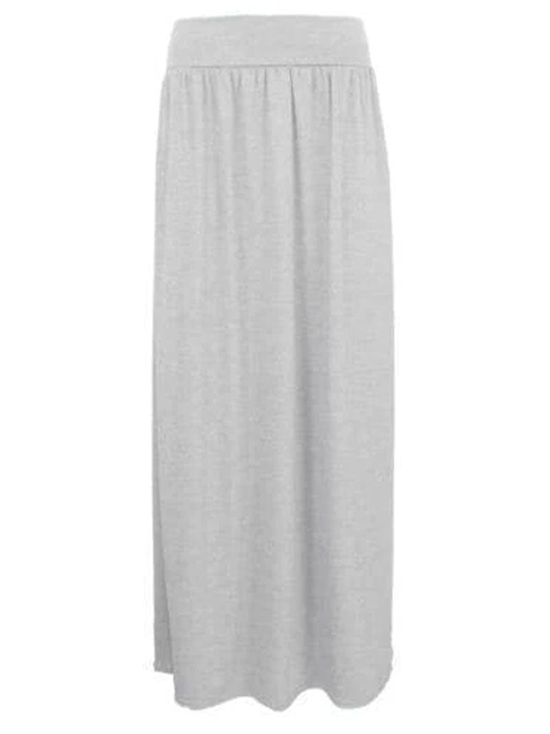 WOMEN PLEATED FOLD OVER HIGH WAIST GYPSY SKIRT LADIES LONG MAXI JERSEY - Remzs Fashion