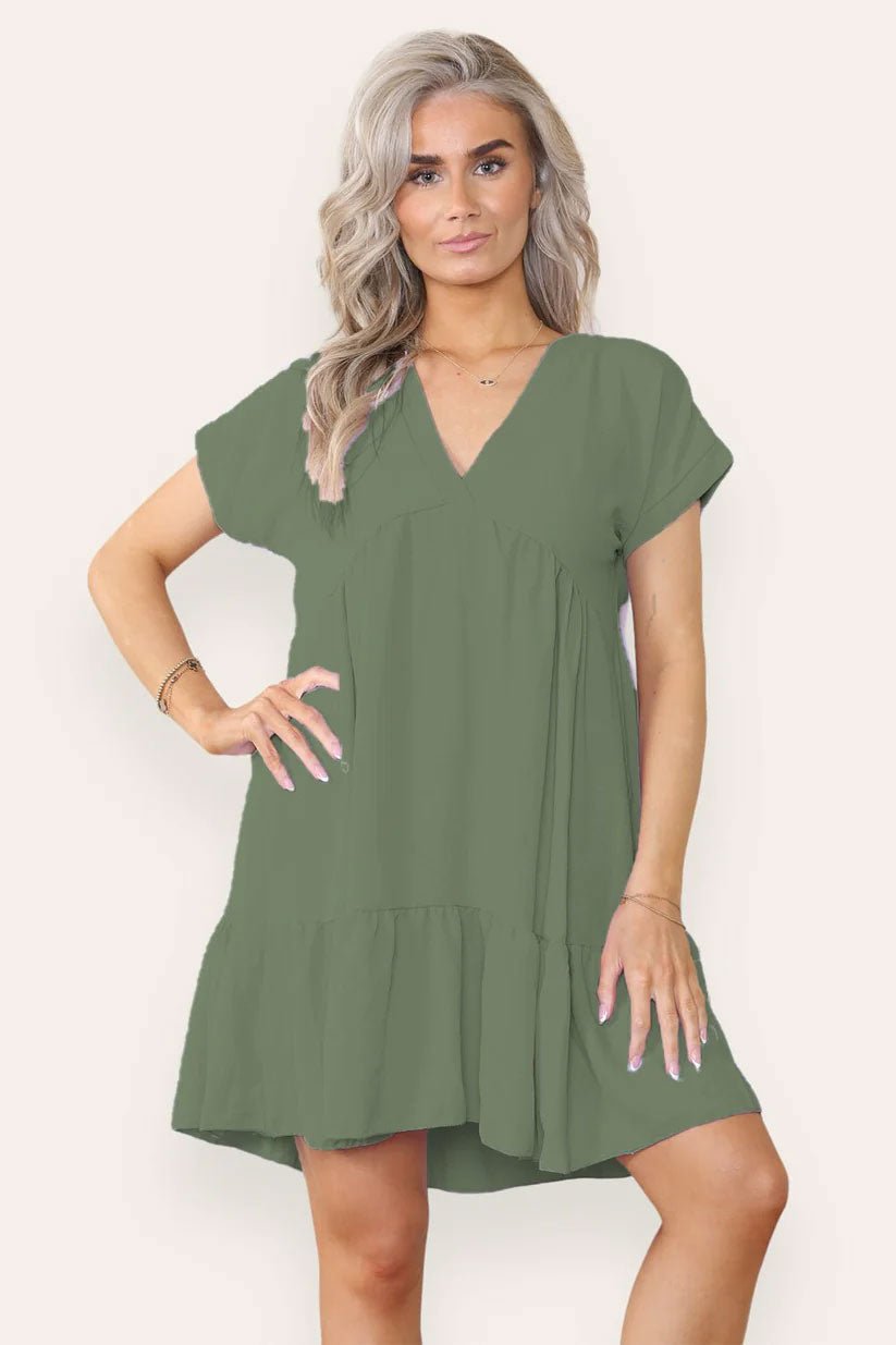 Fancy Style Tiered Smock Dress - Remzs Fashion