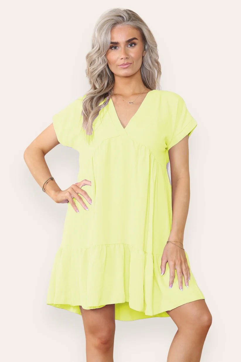 Fancy Style Tiered Smock Dress - Remzs Fashion