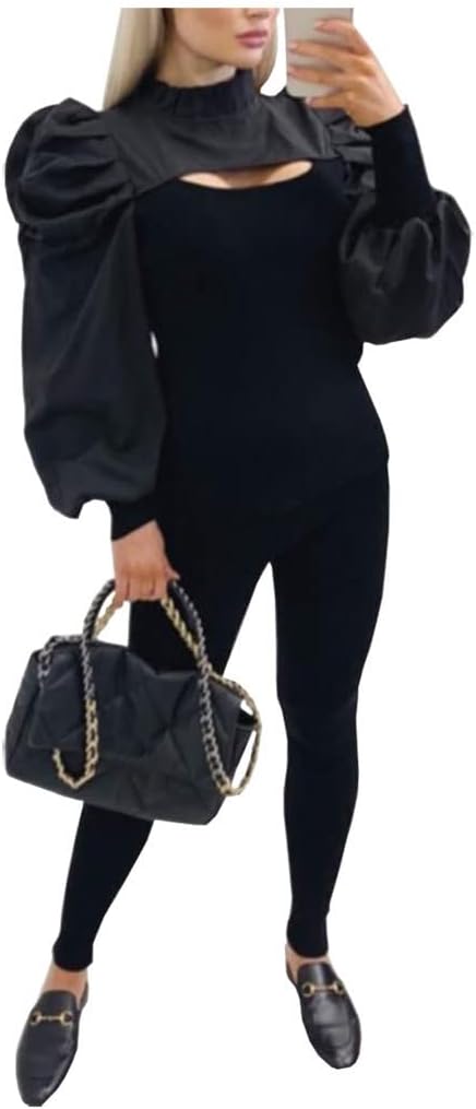 FASHION 7STAR Womens Ruffle Frill Sleeve Cut Out Front Tracksuit Ladies Loungewear Jog - suit Co - ord Suit Set - Remzs Fashion