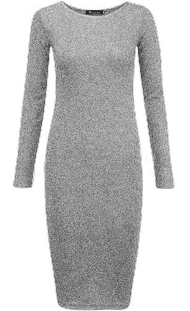 Long Sleeves Plain Midi Bodycon Dress - Remzs Fashion
