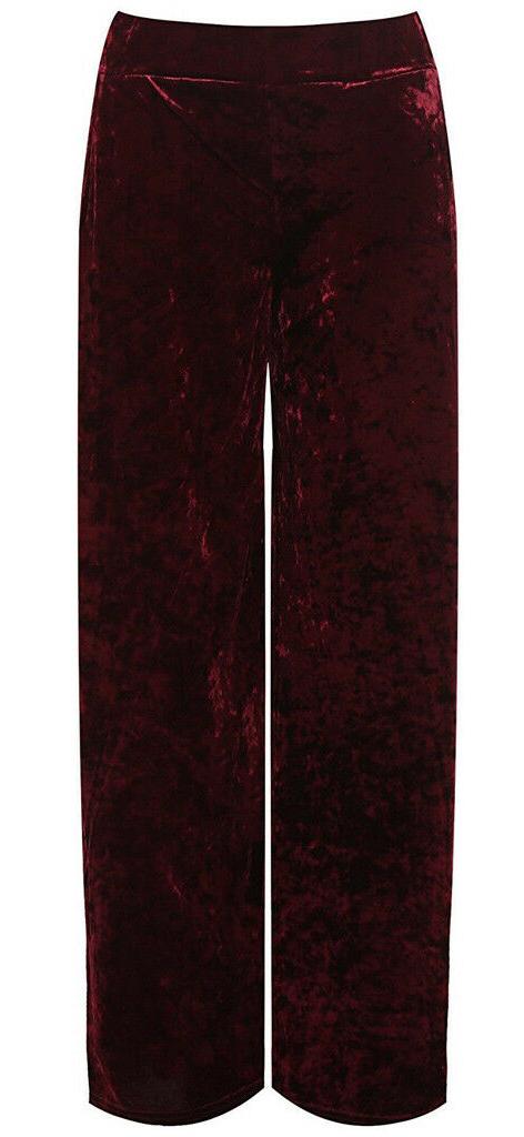 Velour Velvet pocket wide leg Palazzo Trouser - Remzs Fashion