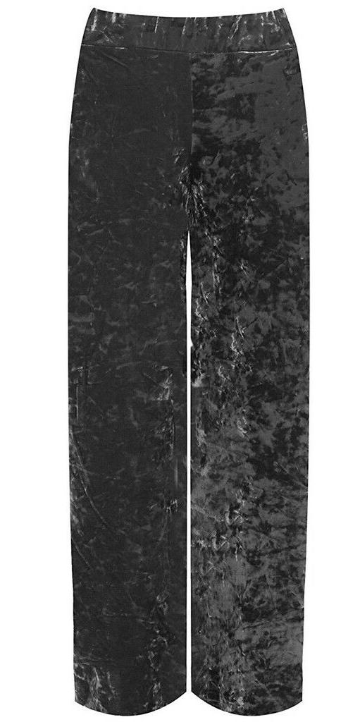 Velour Velvet pocket wide leg Palazzo Trouser - Remzs Fashion