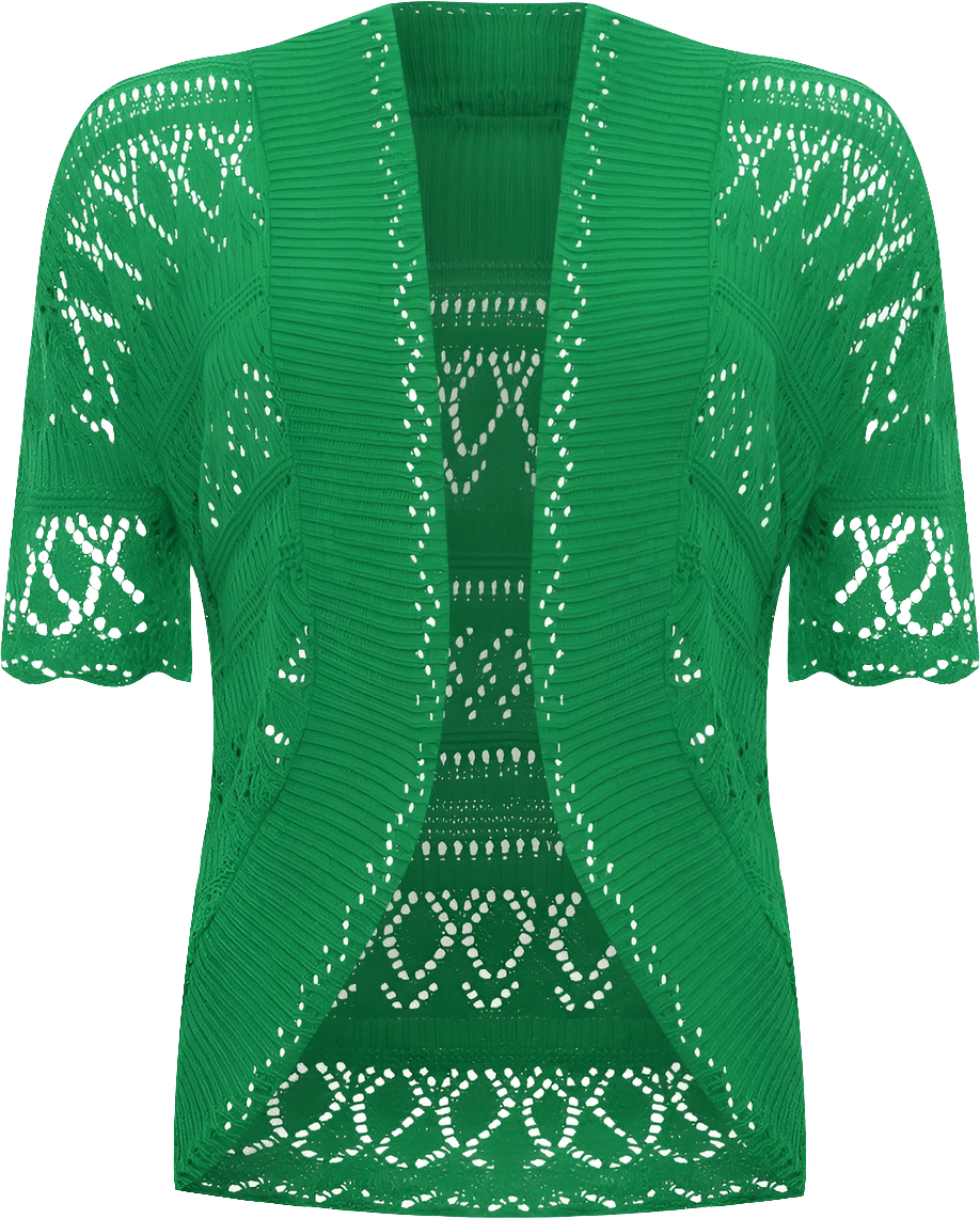 Women Crochet Knitted Short Sleeve Shrug Ladies Cardigan Bolero Top Plus - Remzs Fashion