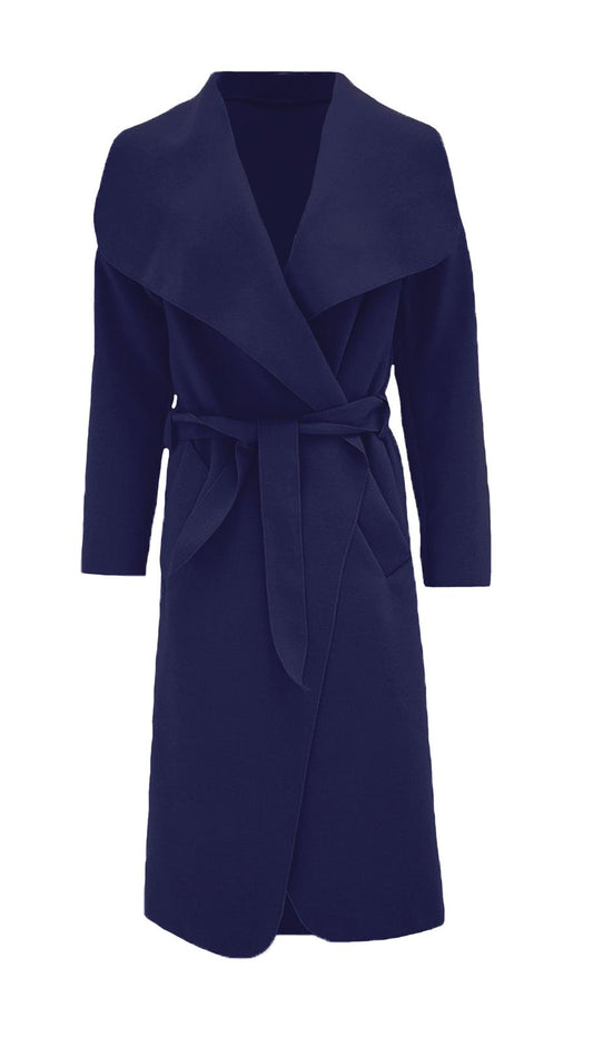 Women long waterfall Italian duster coat - Remzs Fashion
