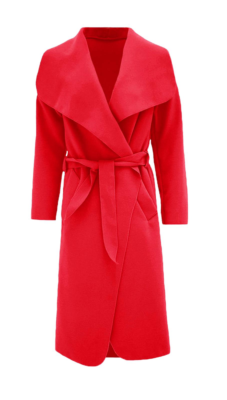 Women long waterfall Italian duster coat - Remzs Fashion