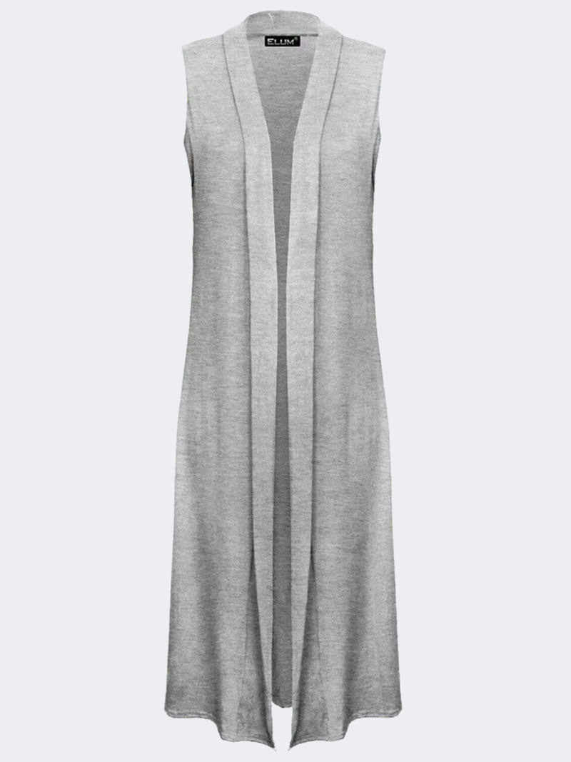 LADIES SLEEVELESS LONG MAXI CARDIGAN OPEN WOMEN BOYFRIEND MAXI CARDIGAN WASTCOAT - Remzs Fashion