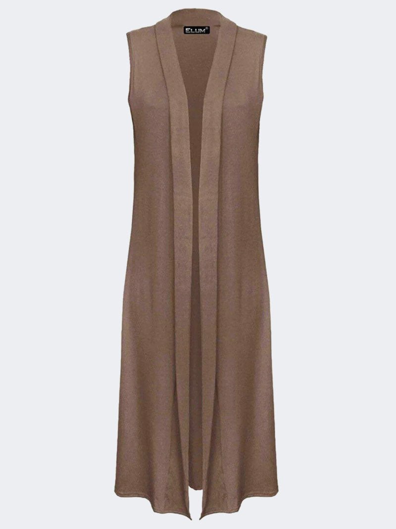 LADIES SLEEVELESS LONG MAXI CARDIGAN OPEN WOMEN BOYFRIEND MAXI CARDIGAN WASTCOAT - Remzs Fashion