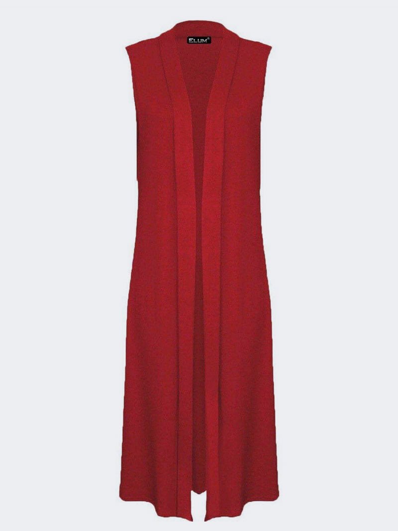 LADIES SLEEVELESS LONG MAXI CARDIGAN OPEN WOMEN BOYFRIEND MAXI CARDIGAN WASTCOAT - Remzs Fashion