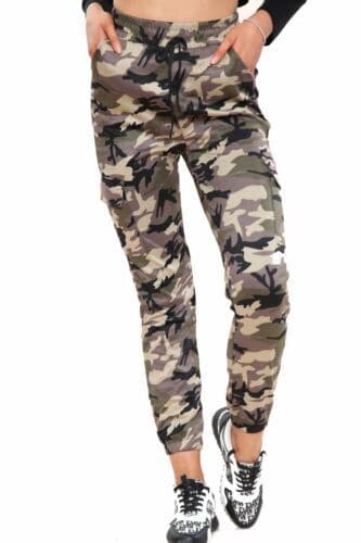 Ladies Women's Army Print Cargo Trousers Camouflage Combat Miltary Pants Joggers - Remzs Fashion