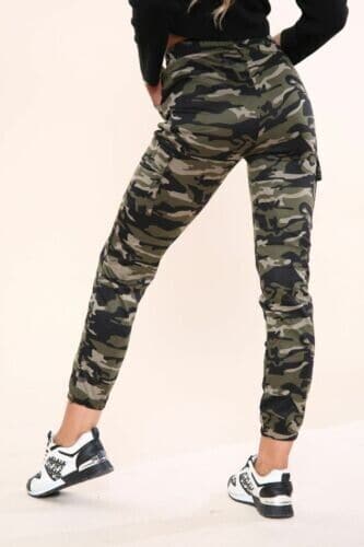 Ladies Women's Army Print Cargo Trousers Camouflage Combat Miltary Pants Joggers - Remzs Fashion