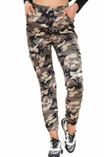 Ladies Women's Army Print Cargo Trousers Camouflage Combat Miltary Pants Joggers - Remzs Fashion